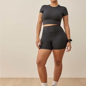 Reformation Black Bike Shorts